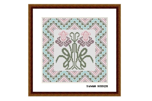 Art Nouveau Pink Flower Easy Embroidery Review