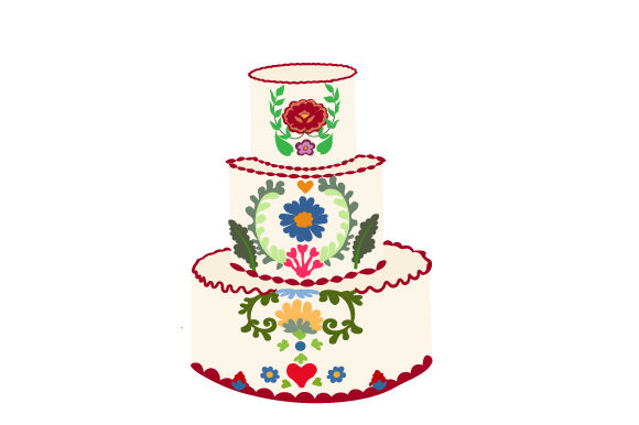 Mexican Embroidery Cake, Three Layer